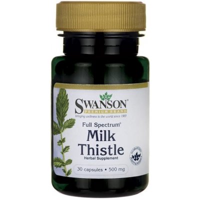 Swanson Full Spectrum Milk Thistle (Ostropestřec mariánský), 30 kapslí