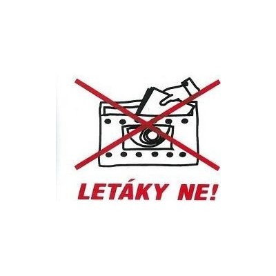 Znak "Letáky ne" 37x52mm - samolepka – Zboží Mobilmania