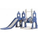 Emporio Plastová skluzavka s houpačkou a basketbalovým košem, modrá – Zboží Dáma