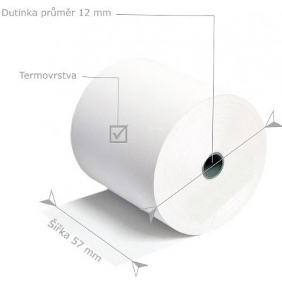 Pokladní termo kotouček šíře 57mm - návin 27 metrů SK057050 – Zboží Živě