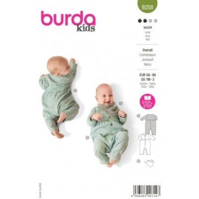 Střih Burda 9258 overal a bryndák pro miminko – Zboží Mobilmania