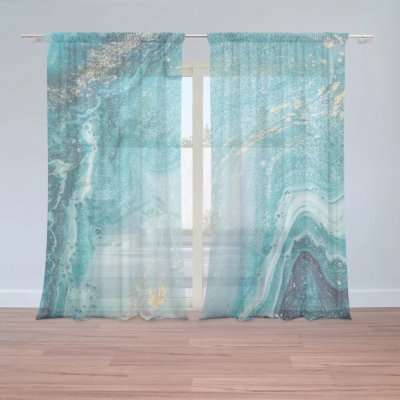 Sablio Záclony Modrý pigment: 2ks 150x250cm – Zboží Mobilmania