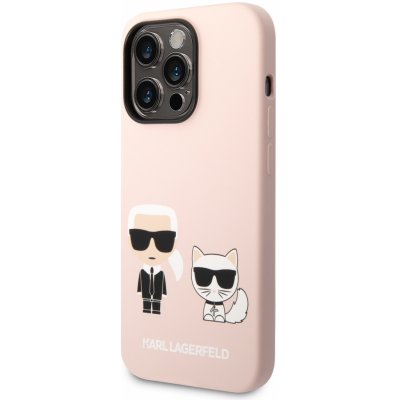 Pouzdro Karl Lagerfeld MagSafe Kompatibilní Liquid Silicone Karl and Choupette iPhone 14 Pro Max Pi