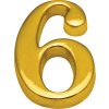 Domovní číslo Domovní číslo "6", zlaté, výška 10 cm