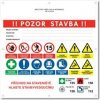 Piktogram POZOR STAVBA 1 bezpečnostní banner s logem firmy - 100x100 cm