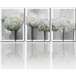 Obraz na plátně HORTENZIE bílé květy set 3 kusy různé rozměry Ludesign ludesign obrazy: 3x 50x70 cm – Hledejceny.cz