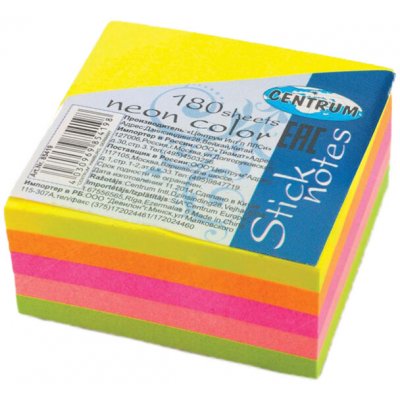Bloček samolepící 38 x 38mm 180l NEON MINI mix CENTRUM – Hledejceny.cz