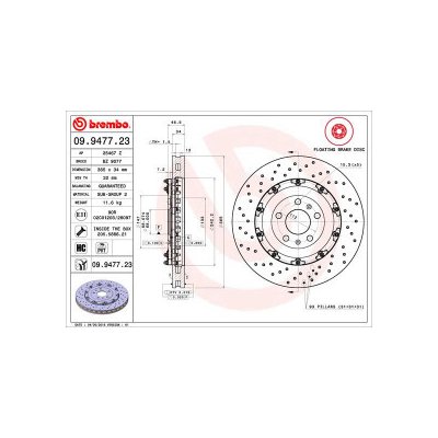BREMBO brzdový kotouč 09.9477.23 – Sleviste.cz