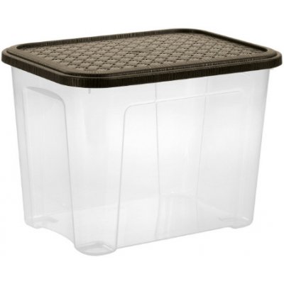 Tontarelli Box ARIANNA 18 l s víkem ,transparent/hnědá 8034179A31 – Hledejceny.cz