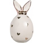 Růžovobílé keramické dekorační vajíčko Rabbit Heart Ø 5x9 cm – Hledejceny.cz