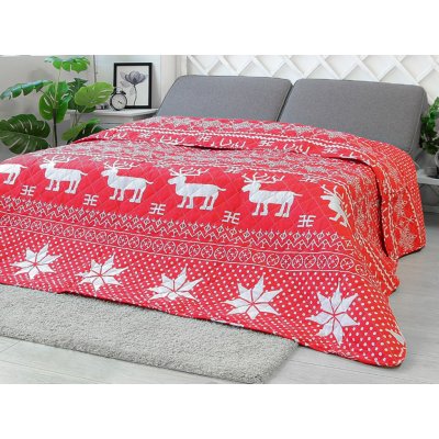 Xpose přehoz na postel Vánoce červený 220 x 240 cm – Zboží Mobilmania