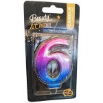 Godan svíčka číslo 6 Noční obloha metalíza 8 cm – Sleviste.cz