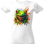 Tričko s potiskem Vysmátá žába dámské Bílá – Sleviste.cz