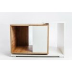 Diversa stolek Duo 75 x 45 x 50 cm bílá + dub artisan – Zboží Dáma