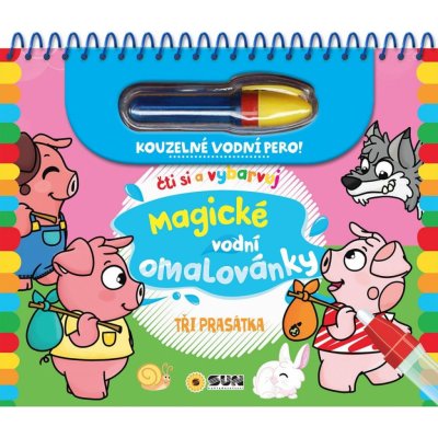 Tři prasátka Čti a vybarvuj Magické vodní omalovánky – Sleviste.cz