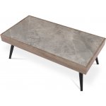 Autronic AHG-281 GREY 120x60 šedý mramor / nohy černý kov / světle hnědá dýha – Zboží Mobilmania