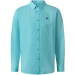 Pánská lněná košile tyrkysová – Sleviste.cz