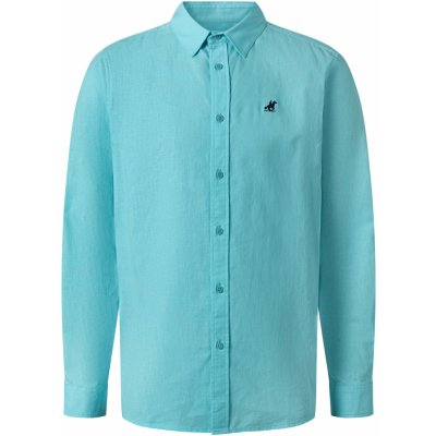 Pánská lněná košile tyrkysová – Sleviste.cz