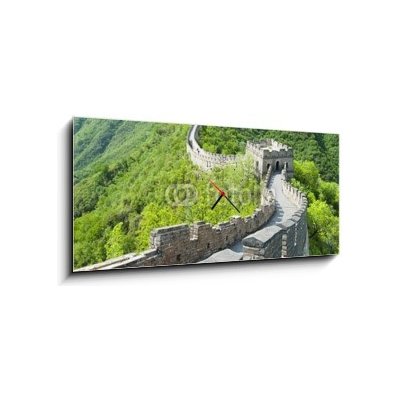 Obraz s hodinami 1D panorama - 120 x 50 cm - The Great Wall of China Velká čínská zeď – Zboží Mobilmania