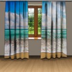 IMPAR Závěsy Moře (Rozměr : 140x250, Materiál: Interlock) – Zboží Mobilmania