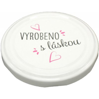 Zavařovací víčko VYROBENO S LÁSKOU BÍLÉ TO 82 (paster do 105°C) – Zboží Dáma