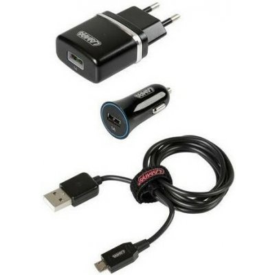 Nabíječka telefonu LAMPA 3 v 1 Micro USB kit 12/24V + 230V | Zboží Auto