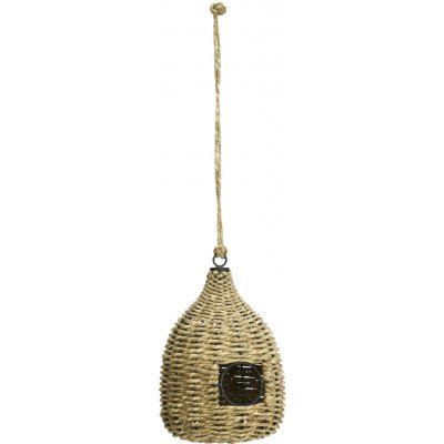 Madam Stoltz Závěsná ptačí budka Seagrass přírodní barva proutí – Hledejceny.cz