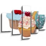 Obraz 5D pětidílný - 150 x 100 cm - original and creative cupcake designs originální a kreativní design košíčku – Zbozi.Blesk.cz