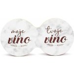 Nekupto Originální dvojitý podtácek s potiskem Moje víno tvoje víno 19x9,5cm – Sleviste.cz