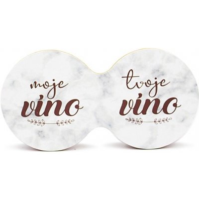 Nekupto Originální dvojitý podtácek s potiskem Moje víno tvoje víno 19x9,5cm – Sleviste.cz