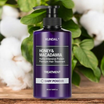 KUNDAL Honey & Macadamia Treatment kůra na vlasy Baby Powder 500 ml – Hledejceny.cz