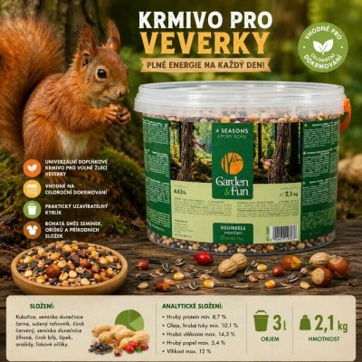GARDEN FUN krmivo veverka 3 l 2,1 kg – Zboží Mobilmania