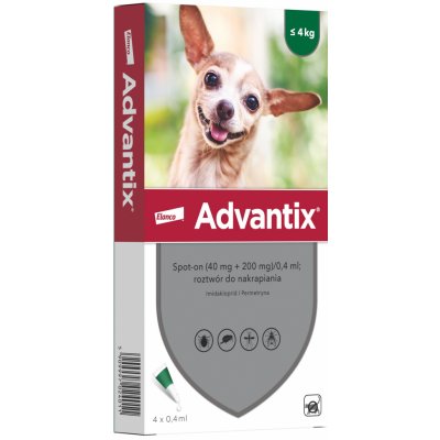 Bayer Advantix Kapky proti parazitům pro psy XS 4 x 0.4 ml – Zbozi.Blesk.cz