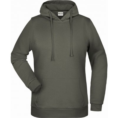 James & Nicholson dámská mikina s kapucí Basic Hoody šedá tmavá – Zboží Mobilmania