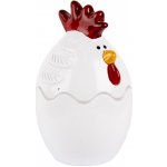 Clayre & Eef Bílá skleněná dóza s víkem ve tvaru slepičky Chicken Ø 6*9 cm – Hledejceny.cz