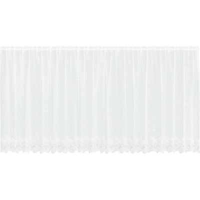 Záclona krajková s bočními závěsy bílá 160 x 500 cm Polyester – Hledejceny.cz