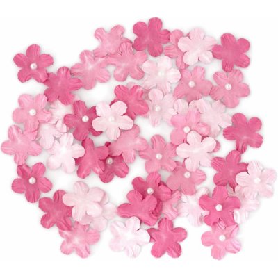 Galeria Papieru Papírové květiny s perletí - pomněnka, mix růžových odstínů, 50 ks – Zboží Dáma