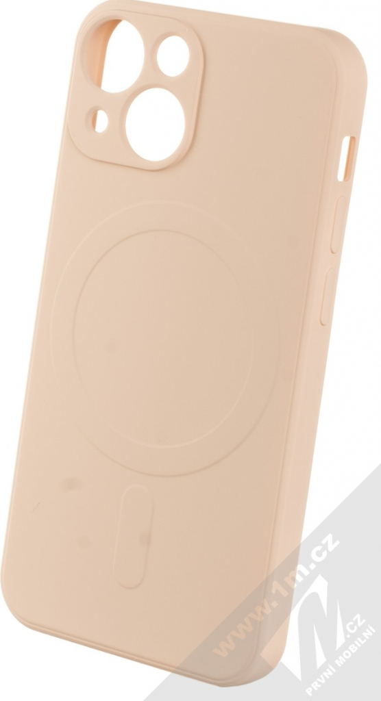 Pouzdro 1Mcz MagSilicone TPU ochranné s MagSafe iPhone 13 mini světle růžové