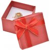 Dárková krabička JKBOX Červená papírová krabička s mašlí se zlatým okrajem IK012