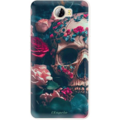 Pouzdro iSaprio - Skull in Roses - Huawei Y5 II / Y6 II Compact