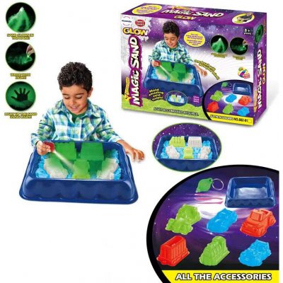 Mamido Sada svítícího kinetického písku 500 g s formičkami a podložkou – Zboží Mobilmania