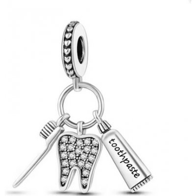 Prosperk Korálek stříbrný na náramek pro zubařku S3737 – Zboží Dáma