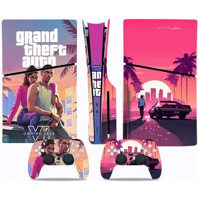 Polep na konzoli - PS5 SLIM diskovou verzi - Grand Theft Auto VI, TN-P5SDisc-0748 – Zboží Mobilmania