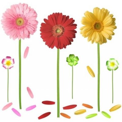 IMPOL TRADE DS 410-09 Samolepky na zeď gerbery rozměr 95 cm x 100 cm – Zboží Dáma