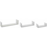 Sada 3 bílých nástěnných polic Edge MDF moderních na knihy a dekorace 42 cm – Zboží Dáma