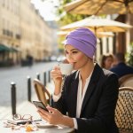 Ebbie bavlněný turban-lotus LILAC CHIC – Zboží Dáma