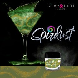 Roxy and Rich Metalická barva do nápojů Spirdust zlato zelená 1,5g