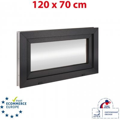 Okna Hned Plastové okno 120x70 cm antracit/bílá sklopné – Hledejceny.cz