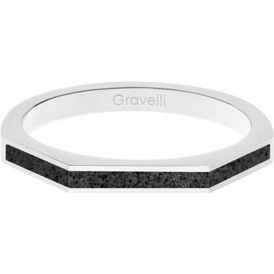 Gravelli Ocelový prsten s betonem Three Side ocelová antracitová GJRWSSA123