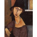 Modigliani, Amedeo - Obrazová reprodukce Jeanne Hebuterne wearing a hat, (30 x 40 cm) – Sleviste.cz